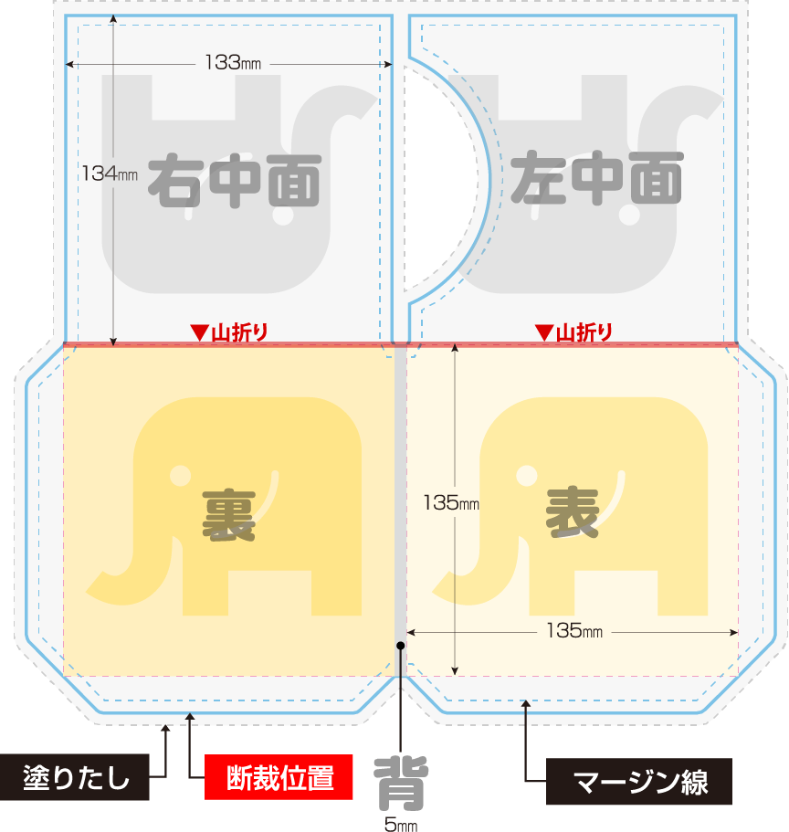 紙ジャケット（ダブル）展開図