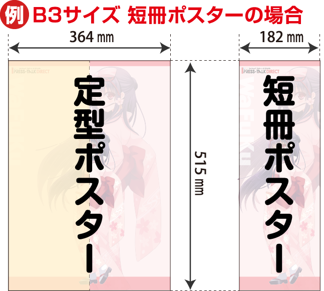 B3サイズ　短冊ポスターの場合